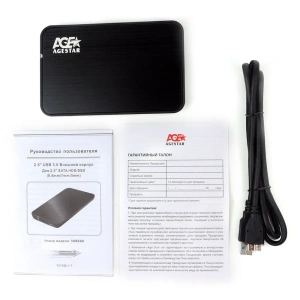 Внешний корпус AgeStar 3UB2A8-6G SATA III USB3.0 пластик/алюминий черный