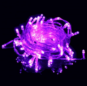 Электрогирлянда LUAZON LIGHTING "Нить" 20м, прозрачная нить, 200 LED, свечение фиолет, 8 режимов, 220 В (3556807)