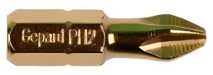 Бита GEPARD PH2 25мм с титановым напылением (GP3800-25) цена за 1 шт.