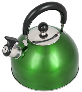 Чайник со свистком Daniks MSY-021G, нерж., индукция, зеленый, 2,5 л. (221840)