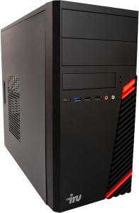 Компьютер IRU Game 520B5SM MT (1681202) Ryzen 5 5600X/16Gb/1Tb 7.2k/SSD250Gb RX 6500XT 4Gb/DOS/черный