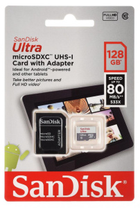 Карта micro-SD 128 GB Sandisk SDSQUNR-128G-GN6TA+ SD адаптер