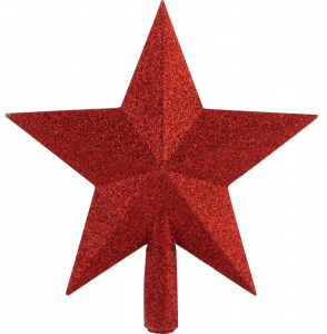 Верхушка на елку Звезда 20см SYCD18-003 R сверкающая красная