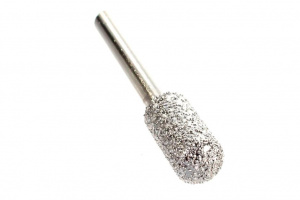 Шарошка алмазная ПРАКТИКА цилиндрическая закругленная 10х20мм,хв.6 мм (646-966)