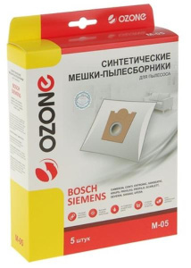 Пылесборник Ozone micron M-05 (синт.) 5шт. (Bosch Typ D,E,F,G)