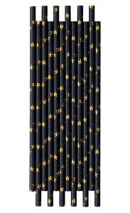 Трубочки для коктейля «Звёзды», черные, набор 12 шт.(9686268)