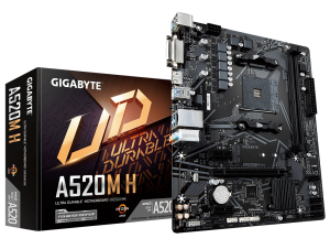 М/П SOC-AM4 Gigabyte A520M H Soc-AM4 AMD A520 2xDDR4 mATX AC`97 8ch(7.1) GbLAN RAID+DVI+HDMI