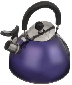 Чайник со свистком Daniks MSY-021P, нерж., индукция, фиолетовый, 2,5 л (221838)