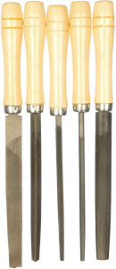 Набор напильников FIT деревянная ручка, 5 шт, 150 мм (42510)