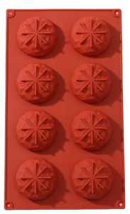 Форма для выпечки силикон Доляна «Кристалл», 29х17х2,2 см, 8 ячеек,коричневый (7434166)