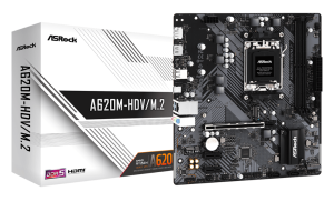 М/П SOC-AM5 Asrock A620M-HDV/M.2 AMD A620 2xDDR5 mATX AC`97 8ch(7.1) GbLAN RAID+HDMI