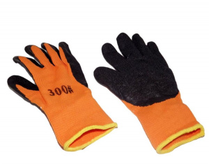 Перчатки ТОРРО зимние, оранжевая основа, черный облив