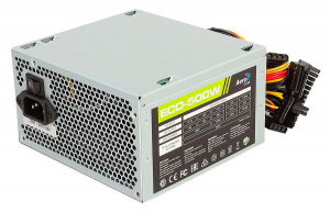 Блок питания Aerocool ATX 500W ECO-500 (24+4pin) 120mm fan 2xSATA RTL