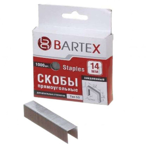 Скобы для степлера BARTEX тип 53 14мм 1000шт (142899)