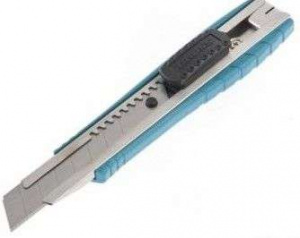 Нож GROSS 130 мм метал. корпус, выдв.сегм.лезвие 9 мм (SK-5), метал. направ-щая, клипса для ремня (78898)