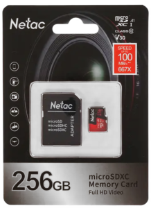 Карта micro-SD 256 GB NETAC NEO P500 Extreme Pro (NT02P500PRO-256G-R)+адаптер