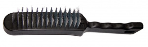 Щетка зачистная SPARTA стальная, пластиковая ручка (чер.), 6-рядная. (748685)