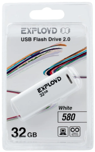 Карта USB2.0 32 GB EXPLOYD 580 белый