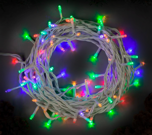 Электрогирлянда уличная LUAZON LIGHTING "Нить" 20м, белая нить, 200 LED, свечение мульти, 8 реж., 220  (3584143)