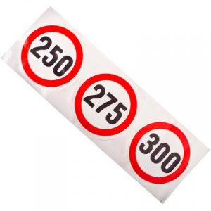 Наклейка Ограничение скорости 250 275 300 (503-329)
