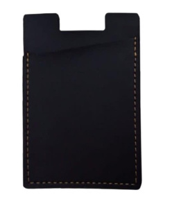 Картхолдер карман Zibelino для 1 карты на клеящейся основе (черный) со строчкой