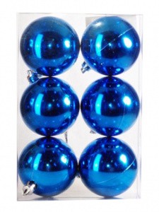 Шары новогодние набор 6шт 6см синий (SYQC-012230SB)