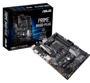 М/П SOC-AM4 Asus PRIME B450-PLUS 4xDDR4 ATX AC`97 8ch(7.1) GbLAN RAID+DVI+HDM