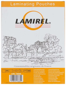 Пленка для ламинирования Fellowes 75мкм A4 (100шт) глянцевая Lamirel 78656