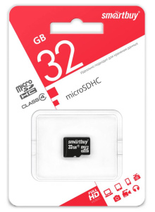 Карта micro-SD 32GB SMARTBUY Class4 (SB32GBSDCL4-00)