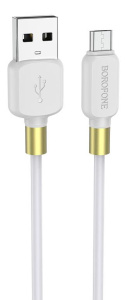 Кабель USB 2.0 A вилка - microUSB 1 м Borofone BX59 (White)