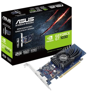 Видеокарта Asus PCI-E GT1030-2G-BRK NV GT1030 2048Mb 64b GDDR3 1228/6008/HDMIx1/DPx1/HDCP Ret low pr