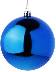 Шар новогодний СНОУ БУМ (372-594) 10см, пластик, 1шт, синий
