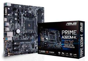 М/П SOC-AM4 Asus PRIME A320M-K 2xDDR4 mATX AC`97 8ch(7.1) GbLAN RAID+VGA+HDMI