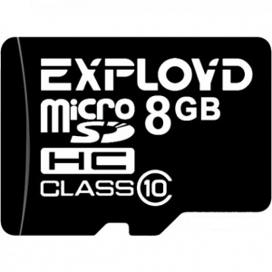 Карта micro-SD 8 GB EXPLOYD Class10+ адаптер SD