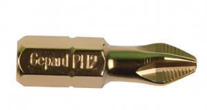 Бита GEPARD PZ2 25мм с титановым напылением (GP3801-25) цена за 1шт.