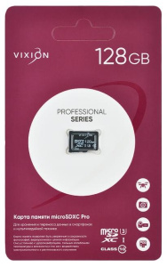 Карта micro-SD 128 GB Vixion UHS-I U3 V30 PRO
