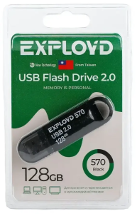 Карта USB2.0 128 GB EXPLOYD 570 черный