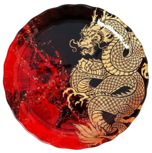 Блюдо стеклянное сервировочное Доляна «Огненный дракон» (9500130)