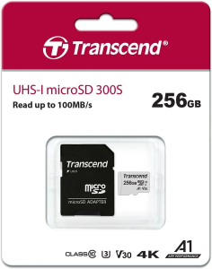Карта micro-SD 256 GB TRANSCEND TS256GUSD300S-A + адаптер
