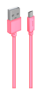 Кабель USB 2.0 A вилка - microUSB 1 м Oxion OX-DCC030PK розовый