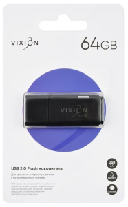 Карта USB2.0 64 GB Vixion Shark Eyes черный