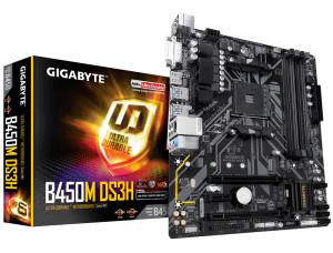 М/П SOC-AM4 Gigabyte B450M DS3H 4xDDR4 mATX AC`97 8ch(7.1) GbLAN RAID+DVI+HDM