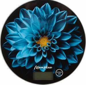 Весы кухонные электронные МАТРЁНА МА-197 голубой цветок (8117)