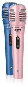 Микрофон вокальный BBK CM-215 (пара:синий/розовый)