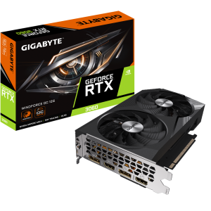 Видеокарта Gigabyte PCI-E 4.0 GV-N3060WF2OC-12GD 2.0 NV RTX3060 12288Mb 192 GDDR6 1792/15000/HDMIx2/