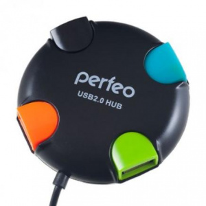 Коммутатор USB 2.0 PERFEO USB-HUB PF-VI-H020 4 PORT черный