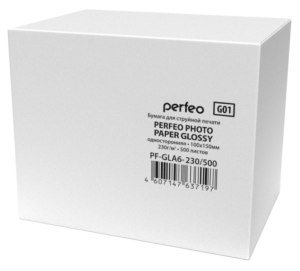 Бумага PERFEO 10х15 230г/м2, 500 л., глянцевая односторонняя