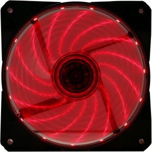 Кулер корпус 120x120x25 Digma DFAN-LED-RED 3-pin 4-pin (Molex)23dB 115gr LED Ret