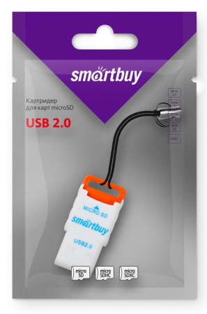 Карт-ридер SMARTBUY SBR-707-O MicroSD оранжевый