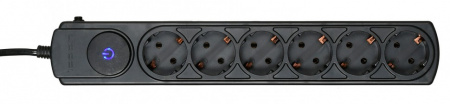 Фильтр сетевой Ippon BK112 (6 oultet power strip 1.8 meters) вилка UPS черный